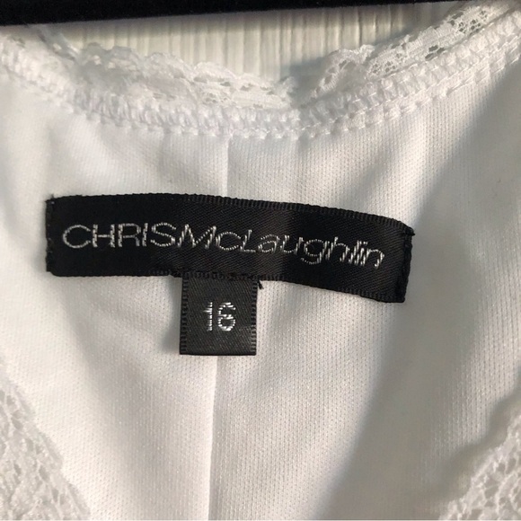 Vintage Chris Mclaughlin white lace double layer dress in size 16 - Picture 6 of 10
